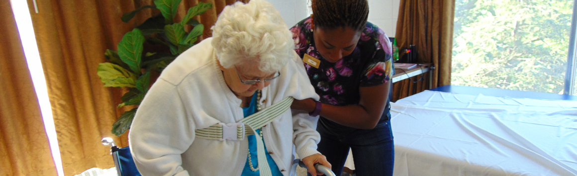 Nurse Helping Resident at Rolling Hills in Sparta, Wisconsin