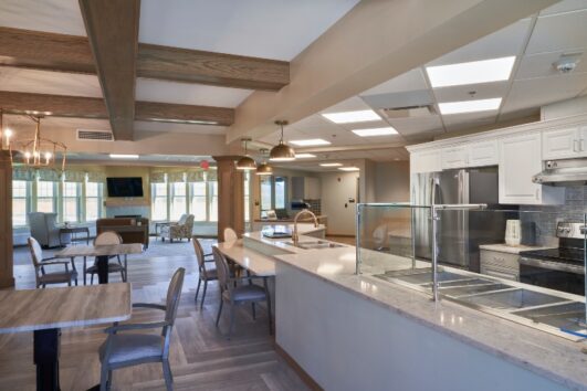 Resident dining room at Rolling Hills Rehabilitation Center and Retirement Home in Sparta, WI
